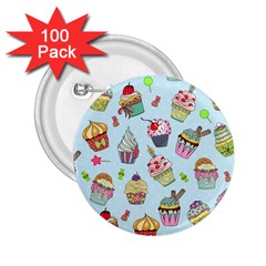 Cupcake Doodle Pattern 2 25  Buttons (100 Pack)  by Sobalvarro