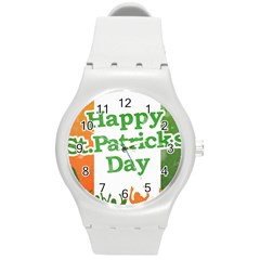 Happy St Patricks Day Design Round Plastic Sport Watch (m) by dflcprintsclothing