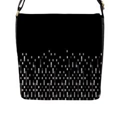 Black And White Matrix Patterned Design Flap Closure Messenger Bag (l) by dflcprintsclothing