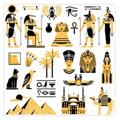 Egypt Symbols Decorative Icons Set Large Satin Scarf (square) by Wegoenart