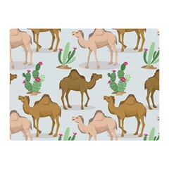 Camels Cactus Desert Pattern Double Sided Flano Blanket (mini)  by Wegoenart