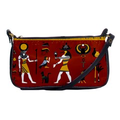 Ancient Egyptian Religion Seamless Pattern Shoulder Clutch Bag by Wegoenart