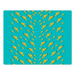 Sakura In Yellow And Colors From The Sea Double Sided Flano Blanket (large)  by pepitasart