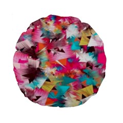 Color Pieces Standard 15  Premium Flano Round Cushions by Sparkle