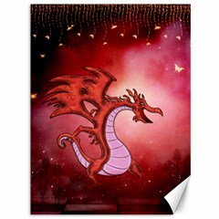 Funny Cartoon Dragon With Butterflies Canvas 36  X 48  by FantasyWorld7