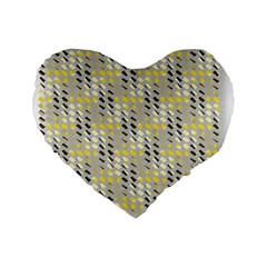 Color Tiles Standard 16  Premium Flano Heart Shape Cushions by Sparkle