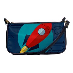Rocket With Science Related Icons Image Shoulder Clutch Bag by Vaneshart