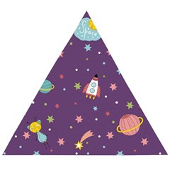 Space Travels Seamless Pattern Vector Cartoon Wooden Puzzle Triangle by Vaneshart