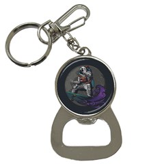 Illustration Astronaut Cosmonaut Paying Skateboard Sport Space With Astronaut Suit Bottle Opener Key Chain by Vaneshart