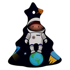 Boy Spaceman Space Rocket Ufo Planets Stars Christmas Tree Ornament (two Sides) by Vaneshart
