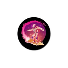 Astronaut Spacesuit Standing Surfboard Surfing Milky Way Stars Golf Ball Marker (4 Pack) by Vaneshart