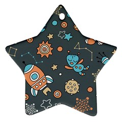 Space Seamless Pattern Ornament (star) by Vaneshart