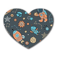 Space Seamless Pattern Heart Mousepads by Vaneshart