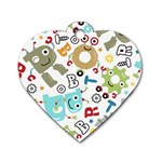 Seamless Pattern Vector With Funny Robots Cartoon Dog Tag Heart (Two Sides)