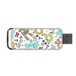 Seamless Pattern Vector With Funny Robots Cartoon Portable USB Flash (Two Sides)