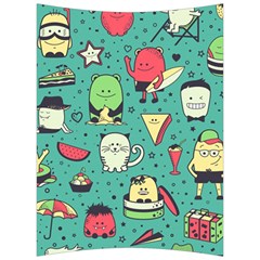 Seamless Pattern With Funny Monsters Cartoon Hand Drawn Characters Unusual Creatures Back Support Cushion by Vaneshart