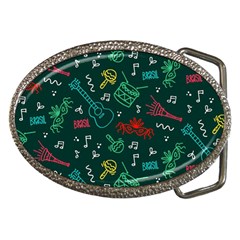 Guitars Musical Notes Seamless Carnival Pattern Belt Buckles by Vaneshart