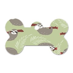 Sloths Pattern Design Dog Tag Bone (two Sides) by Vaneshart