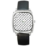 Freedom Concept Graphic Silhouette Pattern Square Metal Watch