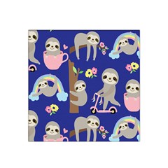 Hand Drawn Cute Sloth Pattern Background Satin Bandana Scarf by Vaneshart