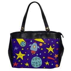 Card With Lovely Planets Oversize Office Handbag by Vaneshart