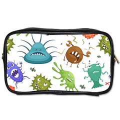 Dangerous Streptococcus Lactobacillus Staphylococcus Others Microbes Cartoon Style Vector Seamless Toiletries Bag (one Side) by Vaneshart