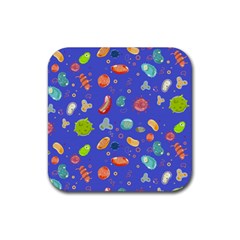 Virus Seamless Pattern Rubber Coaster (square)  by Vaneshart