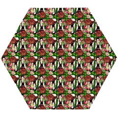 Swimmer 20s Green Wooden Puzzle Hexagon by snowwhitegirl
