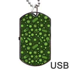 Seamless Pattern With Viruses Dog Tag Usb Flash (two Sides)