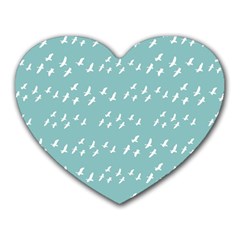 Group Of Birds Flying Graphic Pattern Heart Mousepads by dflcprintsclothing