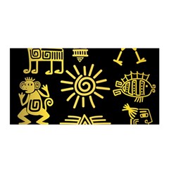 Maya Style Gold Linear Totem Icons Satin Wrap by Vaneshart
