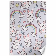 Seamless Pattern With Cute Rabbit Character Canvas 24  X 36  by Vaneshart