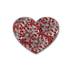 Covid 19 Rubber Coaster (heart)  by FabricRocks
