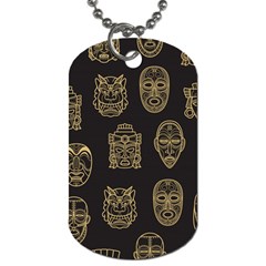 Indian Aztec African Historic Tribal Mask Seamless Pattern Dog Tag (two Sides) by Vaneshart