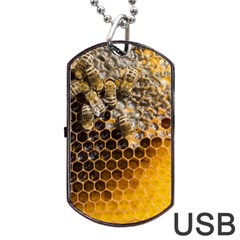 Honeycomb With Bees Dog Tag Usb Flash (one Side)