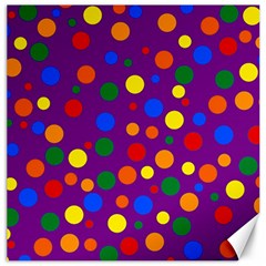 Gay Pride Rainbow Multicolor Dots Canvas 12  X 12  by VernenInk