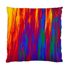 Gay Pride Rainbow Vertical Paint Strokes Standard Cushion Case (two Sides)