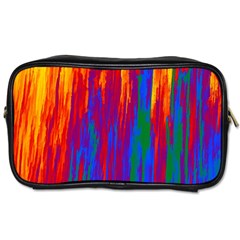 Gay Pride Rainbow Vertical Paint Strokes Toiletries Bag (two Sides) by VernenInk
