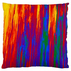 Gay Pride Rainbow Vertical Paint Strokes Standard Flano Cushion Case (two Sides) by VernenInk