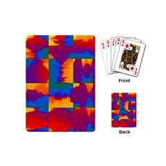 Gay Pride Rainbow Painted Abstract Squares Pattern Playing Cards Single Design (mini) by VernenInk