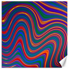 Gay Pride Rainbow Wavy Thin Layered Stripes Canvas 12  X 12  by VernenInk