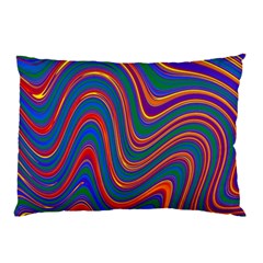 Gay Pride Rainbow Wavy Thin Layered Stripes Pillow Case (two Sides) by VernenInk