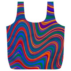 Gay Pride Rainbow Wavy Thin Layered Stripes Full Print Recycle Bag (xxl) by VernenInk