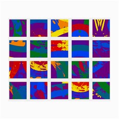 Gay Pride Rainbow Abstract Painted Squares Grid Small Glasses Cloth by VernenInk