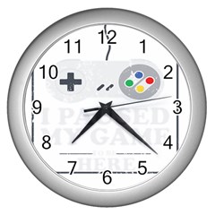 I Had To Pause My Game To Be Here Wall Clock (silver) by ChezDeesTees