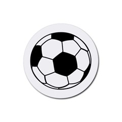 Soccer Lovers Gift Rubber Coaster (round)  by ChezDeesTees