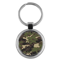 Texture Military Camouflage-repeats Seamless Army Green Hunting Key Chain (round) by Vaneshart