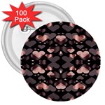 Shiny Hearts 3  Buttons (100 pack) 