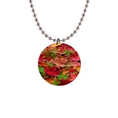 Spring Leafs 1  Button Necklace by Sparkle
