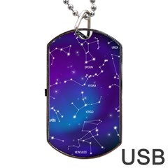 Realistic-night-sky-poster-with-constellations Dog Tag Usb Flash (one Side)